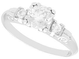 Antique 0.95ct Diamond and Platinum Solitaire Engagement Ring