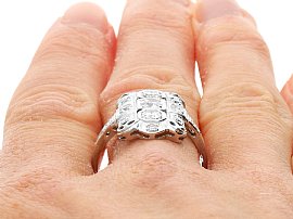 18k White Gold Diamond Ring Wearing 