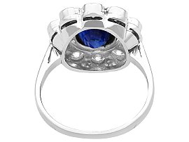 Vintage 1950s Blue Sapphire Ring in White Gold 