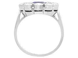 1950s Blue Sapphire Ring in White Gold for Sale