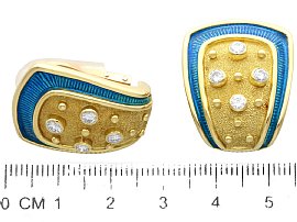 De Vroomen Diamond Earrings with Enamel