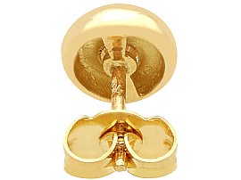 Vintage Single Stone Earrings in Gold Reverse