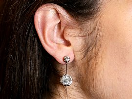 4.7 Carat Diamond Earrings Wearing