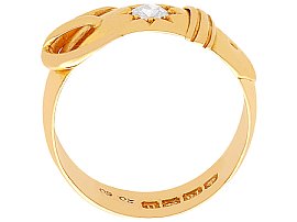 Gold Buckle Ring with Diamond for Sale