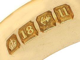 Gold Buckle Ring with Diamond for Sale Hallmarks
