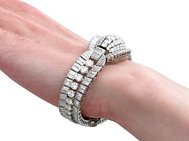 1920s art deco diamond bracelet for sale wearing