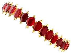 Antique 23.80ct Red Spinel Bracelet in 18ct Yellow Gold