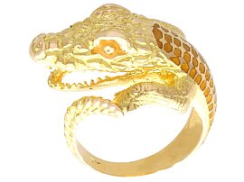 Vintage 18ct Yellow Gold Crocodile Ring