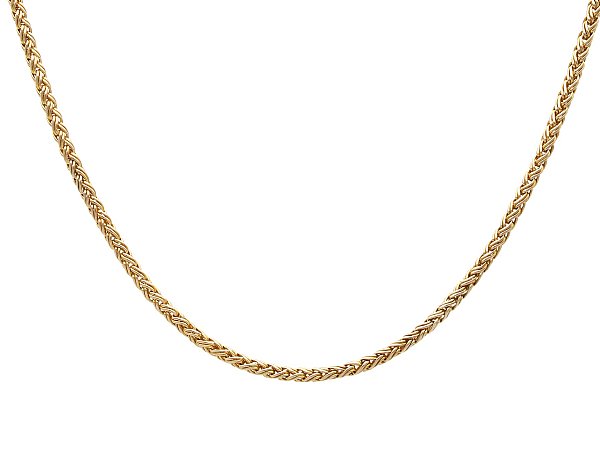 Antique Woven Gold Chain Necklace 