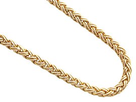 Antique Woven Gold Chain Necklace 