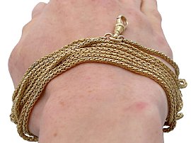 Antique Woven Gold Chain Wearing