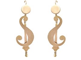 Antique 9ct Yellow Gold Drop Earrings