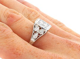 wearing old cut diamond solitaire ring for sale
