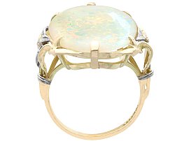Large White Opal Ring in Yellow Gold for Sale
