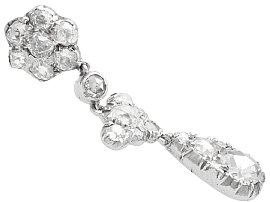 Victorian Diamond Drop Earrings in White Gold