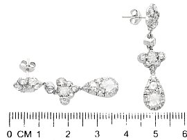 Victorian Diamond Drop Earrings in White Gold Size