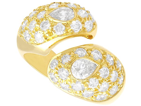 Diamond Snake Ring in 18k Yellow Gold 