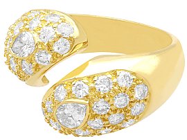 Diamond Snake Ring in 18k Yellow Gold 