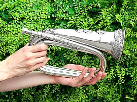 Military Antique Silver Bugle
