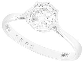 1930s 0.59ct Diamond Solitaire Ring in 18ct White Gold