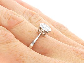 Single Solitaire Diamond Ring in White Gold for Sale Wearing