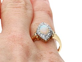 Victorian Opal and Diamond Ring Wearing 