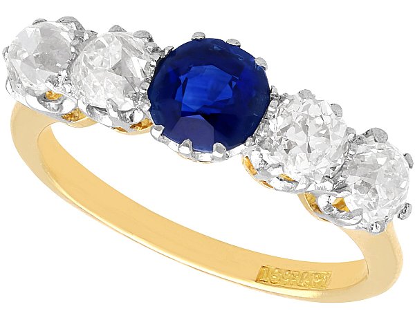 1930s sapphire and diamond ring in gold