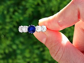 1930s Sapphire and Diamond Ring in Gold