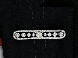 Edwardian Diamond Brooch in Platinum Wearing