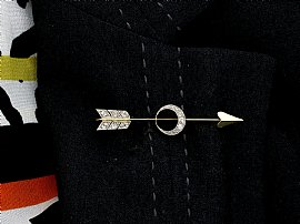 Victorian Diamond Arrow Brooch Wearing Image