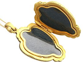 Antique Victorian Gold Locket with Enamel 