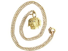Diamond Dog Pendant in Gold for Sale