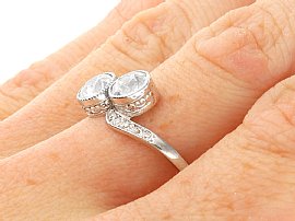 Edwardian Diamond Twist Ring Wearing