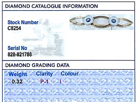 Edwardian Gold and Diamond Brooch Grading Card