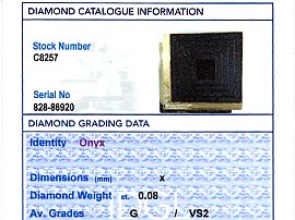 Vintage Black Onyx Brooch/Pendant in Gold Grading Card