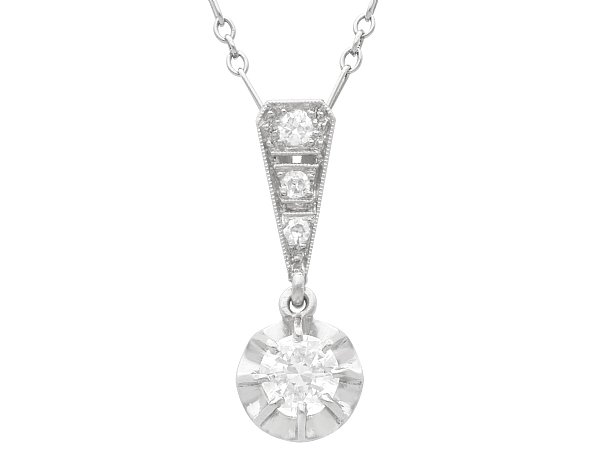 Diamond French Pendant in Platinum 