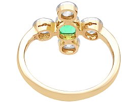 Cushion Cut Emerald Diamond Ring