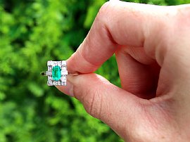 0.50 Carat Emerald Ring with Diamonds Outside
