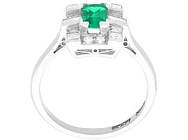 Antique 0.50 Carat Emerald Ring with Diamonds