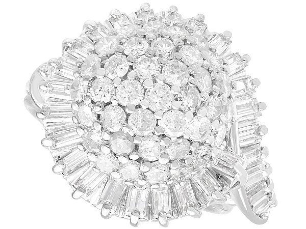 Diamond Cluster Ring with Baguettes