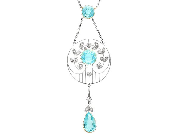 Aquamarine and Diamond Necklace UK