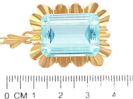 Aquamarine Gold Pendant Necklace UK Size