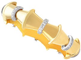 Art Deco Style 1.68ct Diamond and 18ct Yellow Gold Bangle