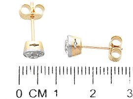Diamond Stud Earrings 18ct Yellow Gold Size