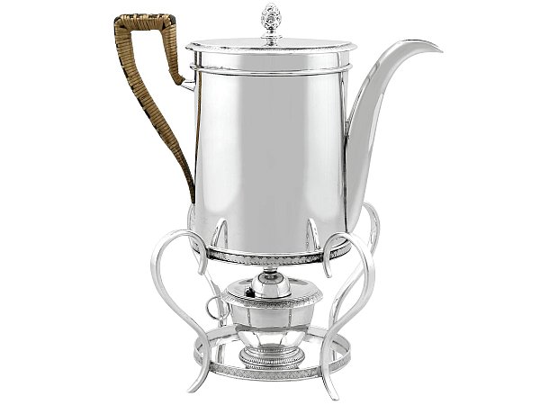 Silver Coffee Pot and Burner Set