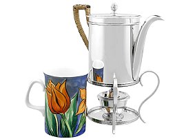 Silver Coffee Pot and Burner Set