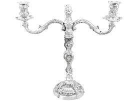 Sterling Silver Two Light Candelabrum - Antique Victorian