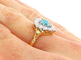 1980s Heart Shaped Aquamarine Ring 