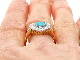 Heart Shaped Aquamarine and Diamond Ring