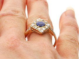 Sapphire and Diamond Dress Ring on model